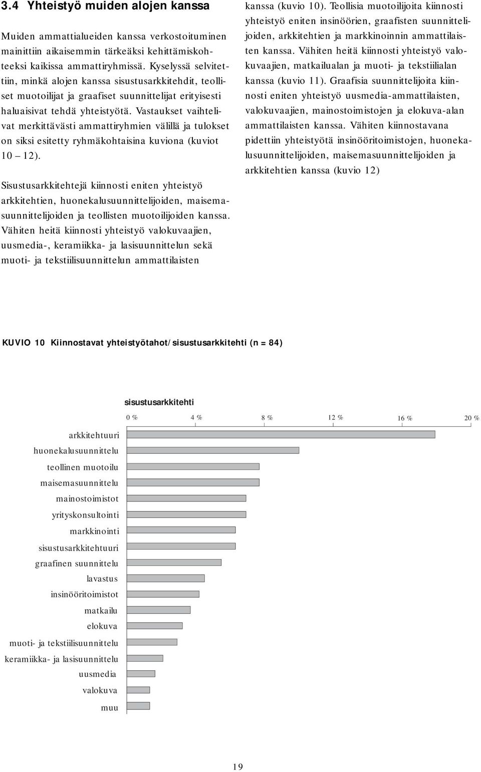 Vastaukset vaihtelivat merkittävästi ammattiryhmien välillä ja tulokset on siksi esitetty ryhmäkohtaisina kuviona (kuviot 10 12).