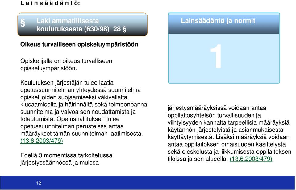 noudattamista ja toteutumista. Opetushallituksen tulee opetussuunnitelman perusteissa antaa määräykset tämän suunnitelman laatimisesta. (13.6.