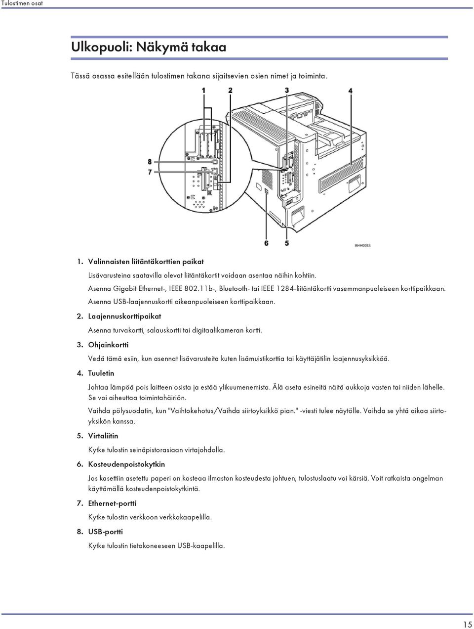 11b-, Bluetooth- tai IEEE 1284-liitäntäkortti vasemmanpuoleiseen korttipaikkaan. Asenna USB-laajennuskortti oikeanpuoleiseen korttipaikkaan. 2.