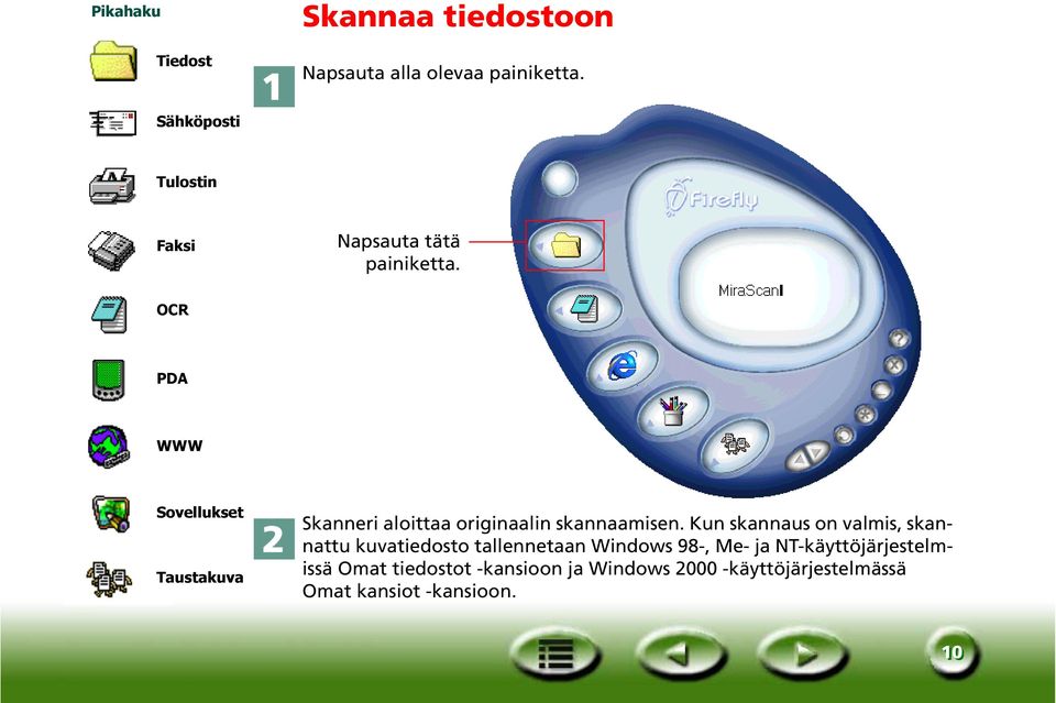 OCR PDA WWW Sovellukset Taustakuva Skanneri aloittaa originaalin skannaamisen.