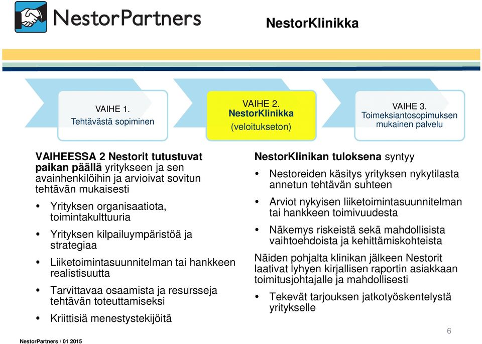 toimintakulttuuria Yrityksen kilpailuympäristöä ja strategiaa Liiketoimintasuunnitelman tai hankkeen realistisuutta Tarvittavaa osaamista ja resursseja tehtävän toteuttamiseksi Kriittisiä