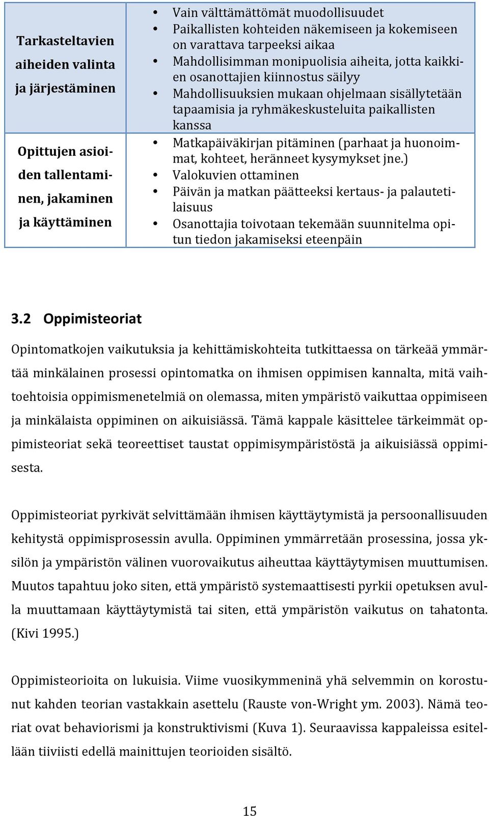 paikallisten kanssa Matkapäiväkirjan pitäminen (parhaat ja huonoim- mat, kohteet, heränneet kysymykset jne.