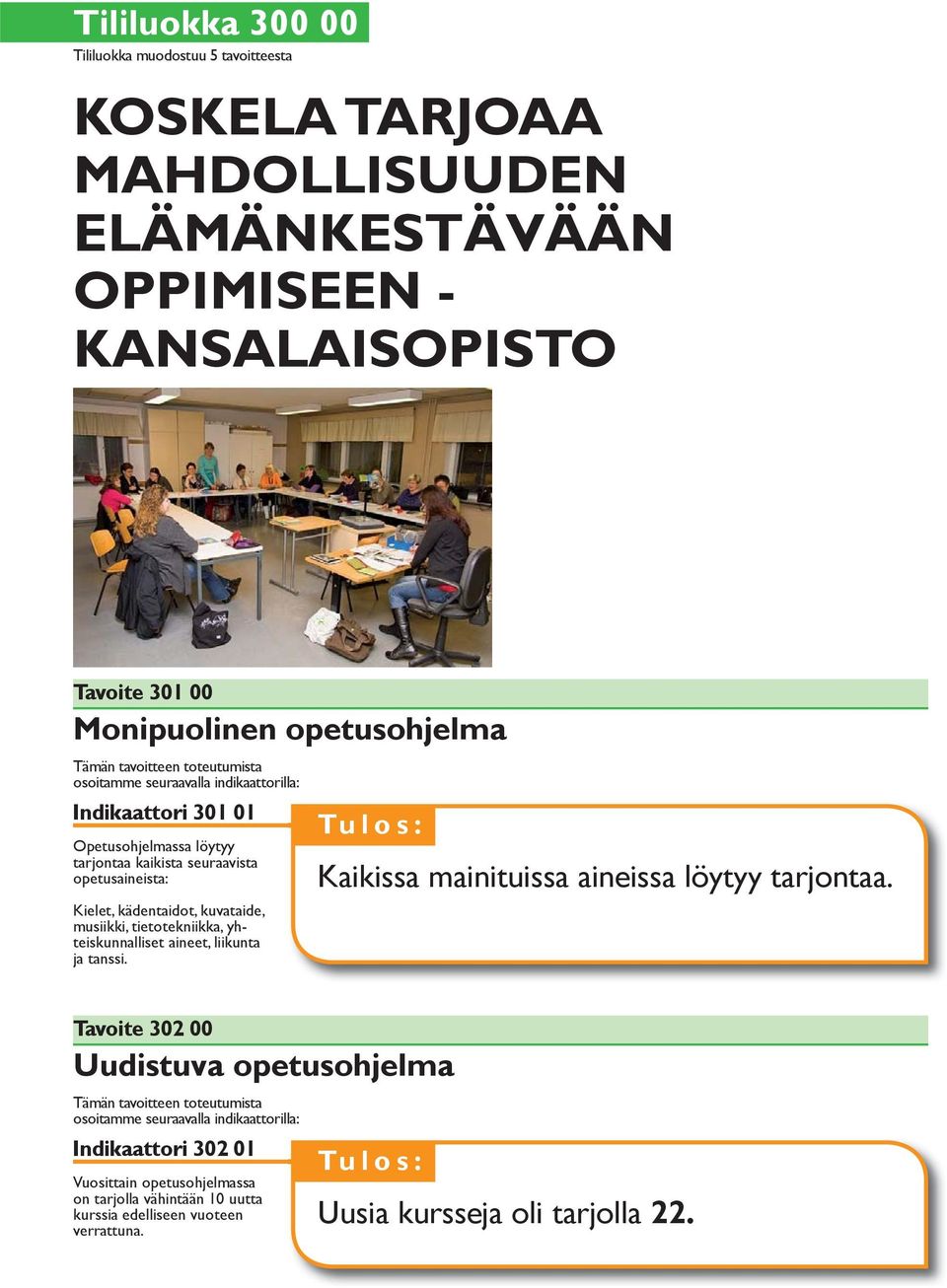 kuvataide, musiikki, tietotekniikka, yhteiskunnalliset aineet, liikunta ja tanssi. Kaikissa mainituissa aineissa löytyy tarjontaa.