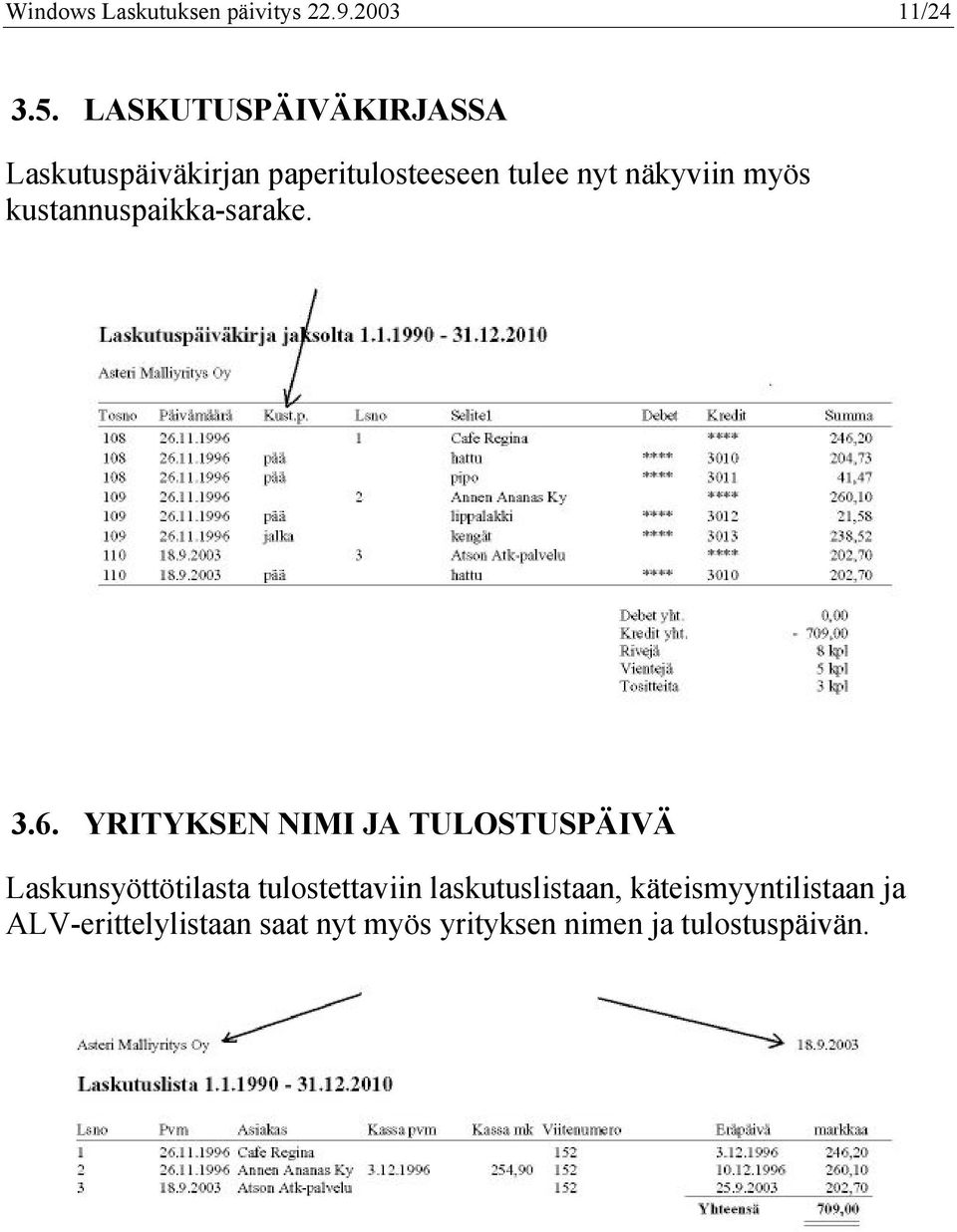 kustannuspaikka-sarake. 3.6.