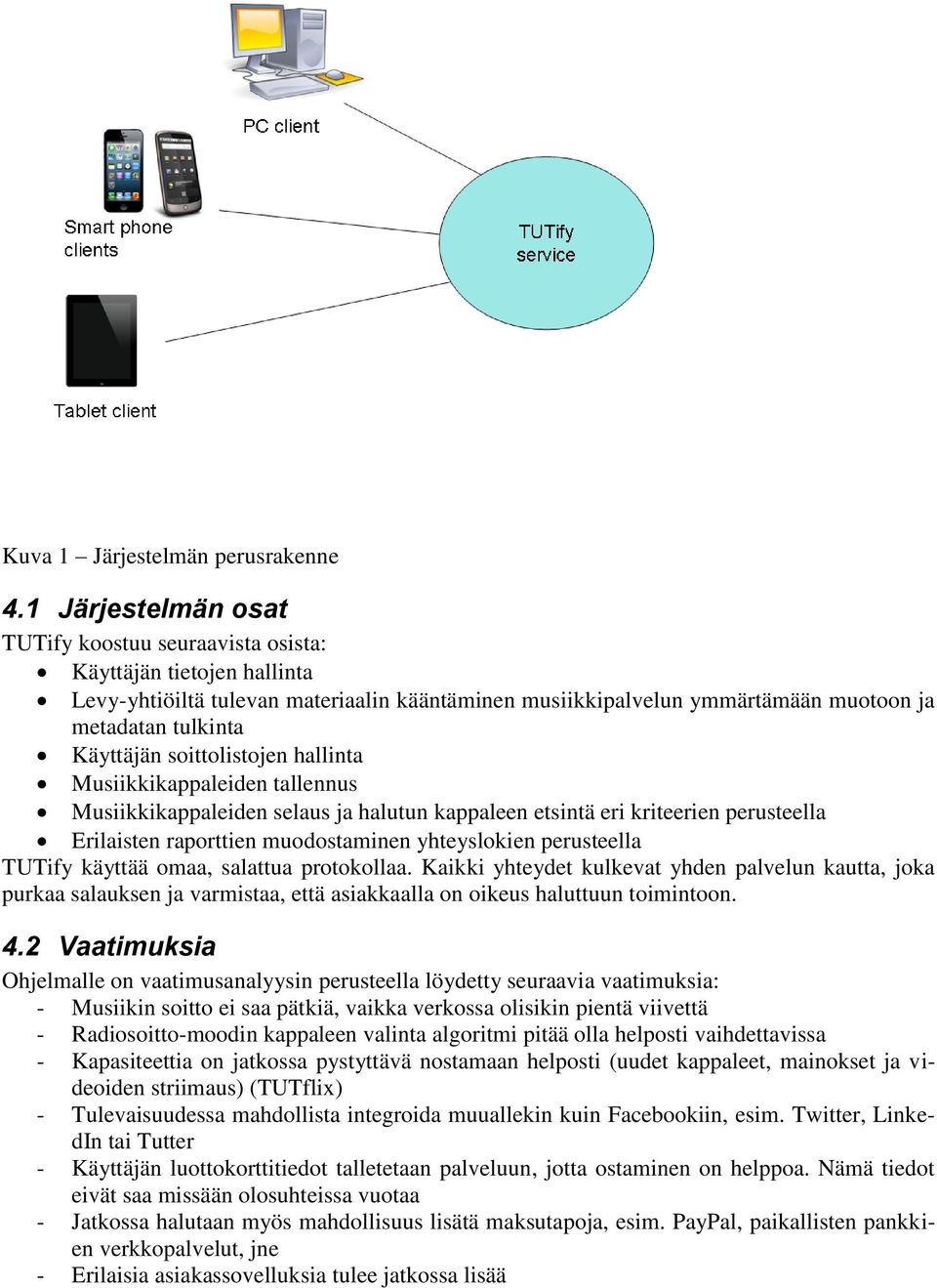 soittolistojen hallinta Musiikkikappaleiden tallennus Musiikkikappaleiden selaus ja halutun kappaleen etsintä eri kriteerien perusteella Erilaisten raporttien muodostaminen yhteyslokien perusteella