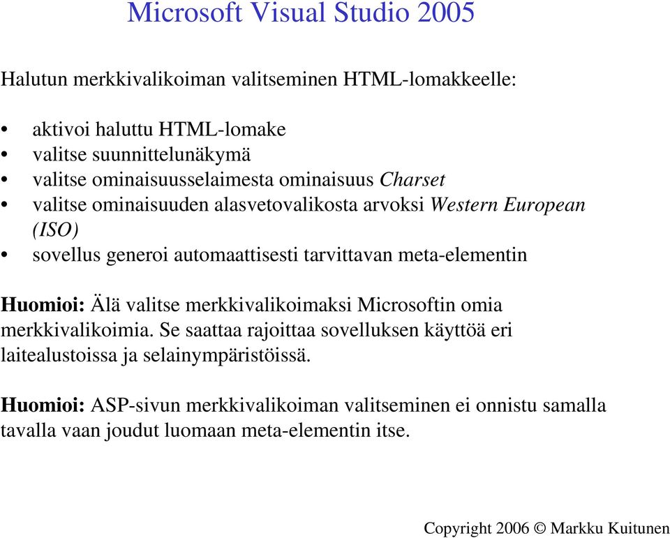 meta-elementin Huomioi: Älä valitse merkkivalikoimaksi Microsoftin omia merkkivalikoimia.