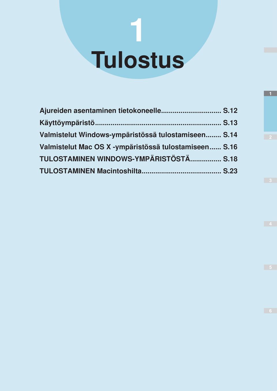 Valmistelut Windows-ympäristössä tulostamiseen... S.