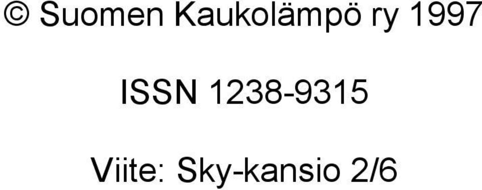 1997 ISSN