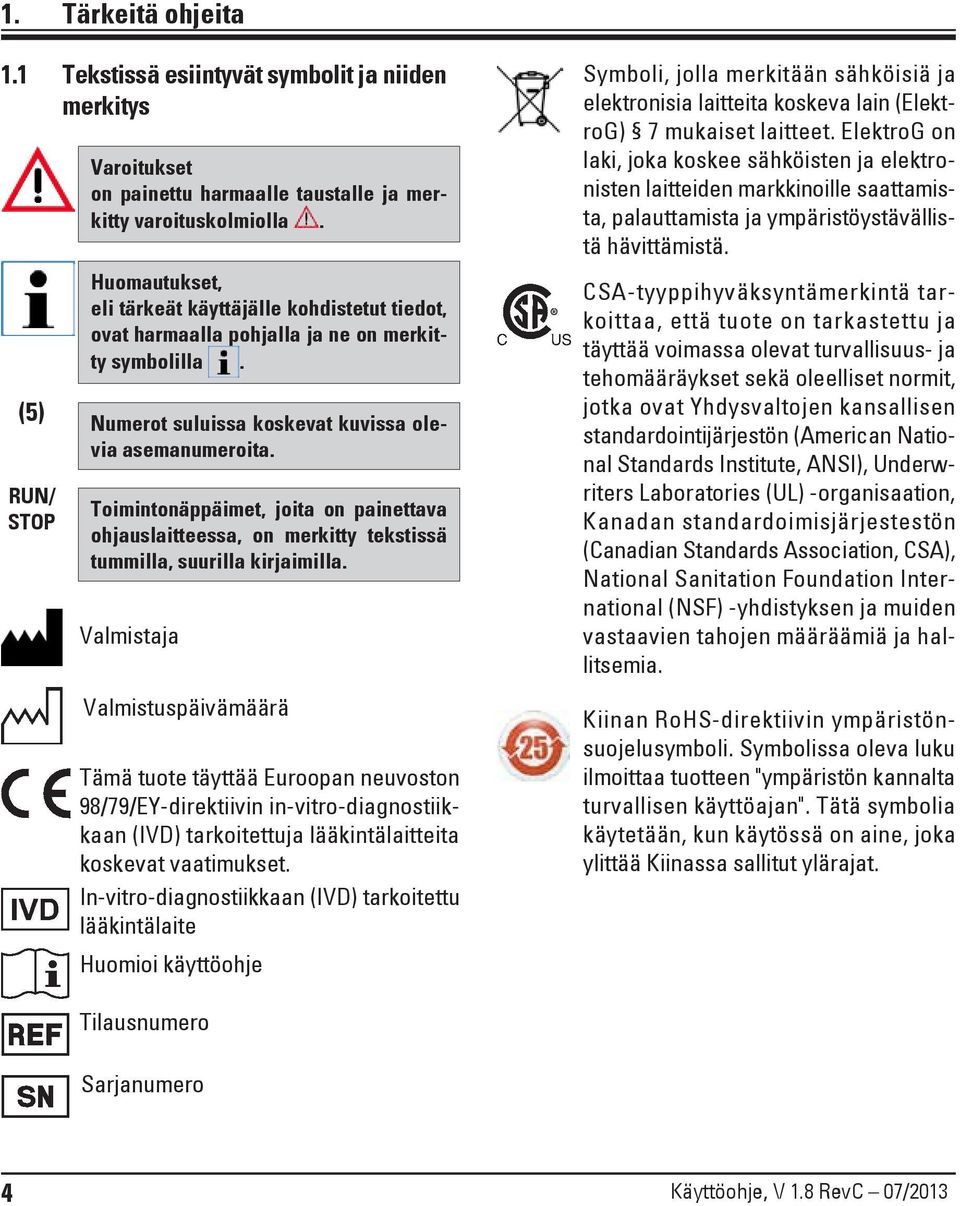 Toimintonäppäimet, joita on painettava ohjauslaitteessa, on merkitty tekstissä tummilla, suurilla kirjaimilla.