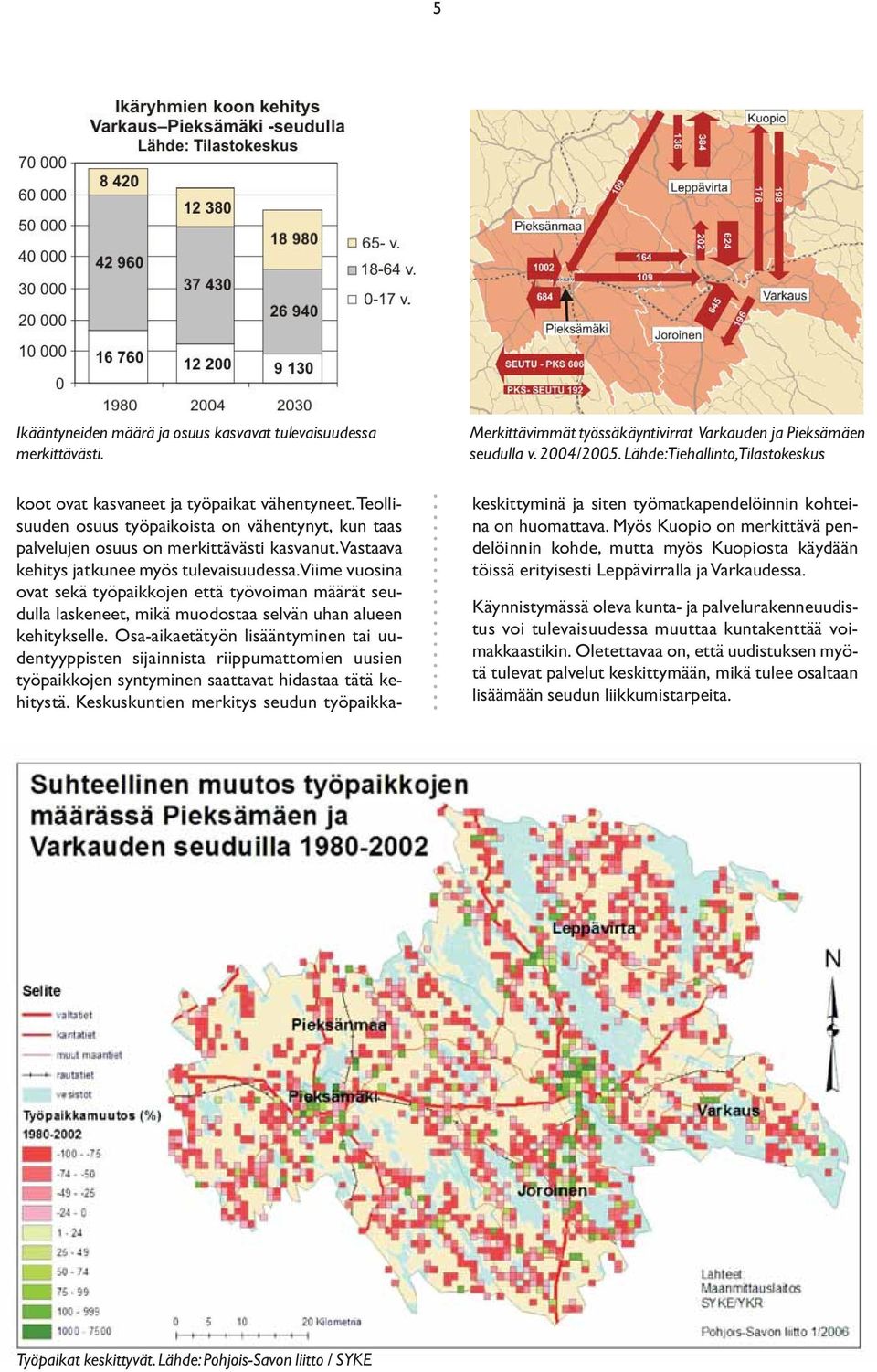 Vastaava kehitys jatkunee myös tulevaisuudessa. Viime vuosina ovat sekä työpaikkojen että työvoiman määrät seudulla laskeneet, mikä muodostaa selvän uhan alueen kehitykselle.