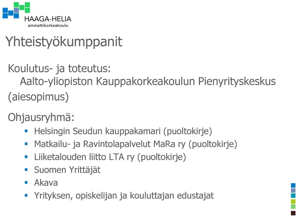 (puoltokirje) Matkailu- ja Ravintolapalvelut MaRa ry (puoltokirje) Liiketalouden