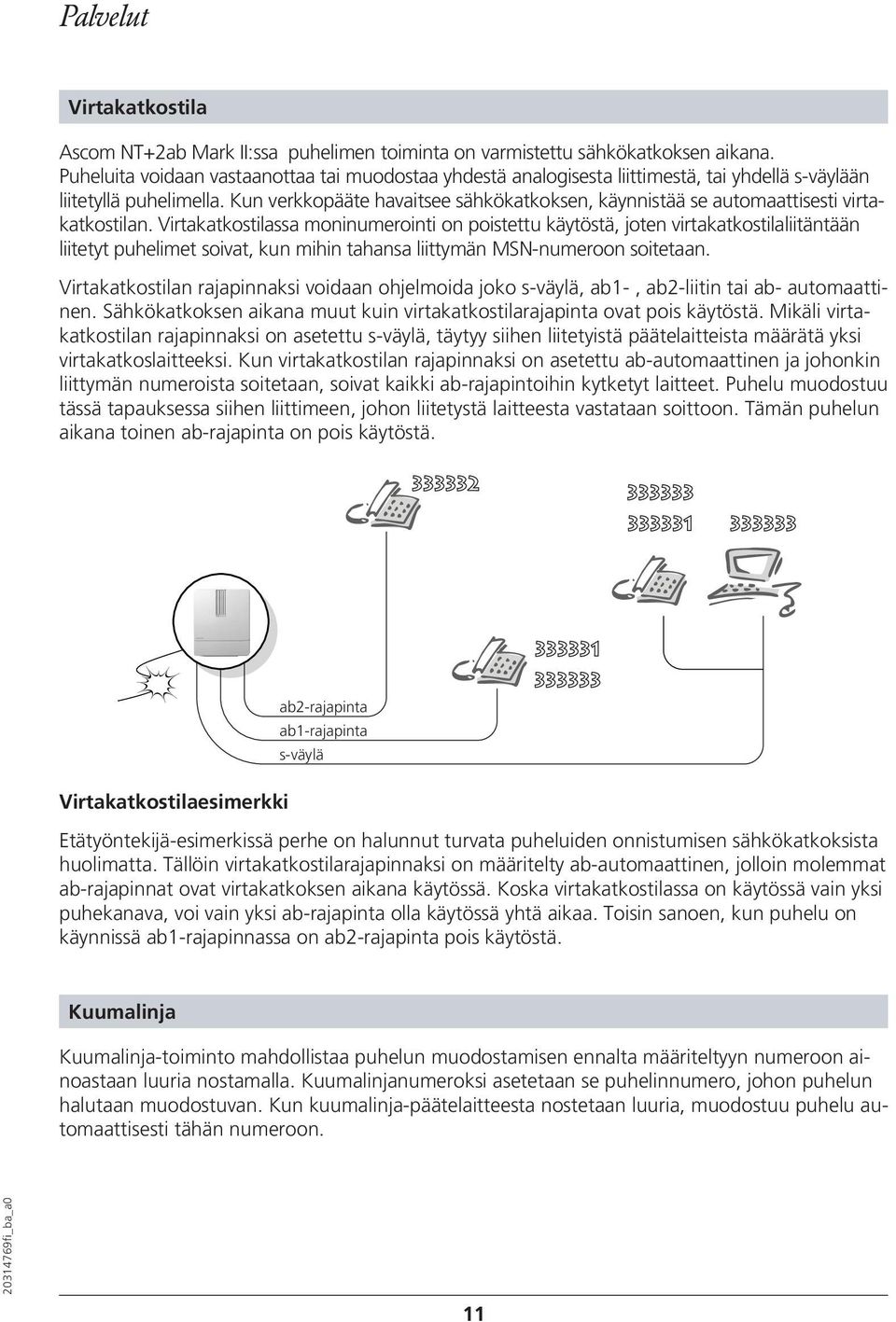 Kun verkkopääte havaitsee sähkökatkoksen, käynnistää se automaattisesti virtakatkostilan.