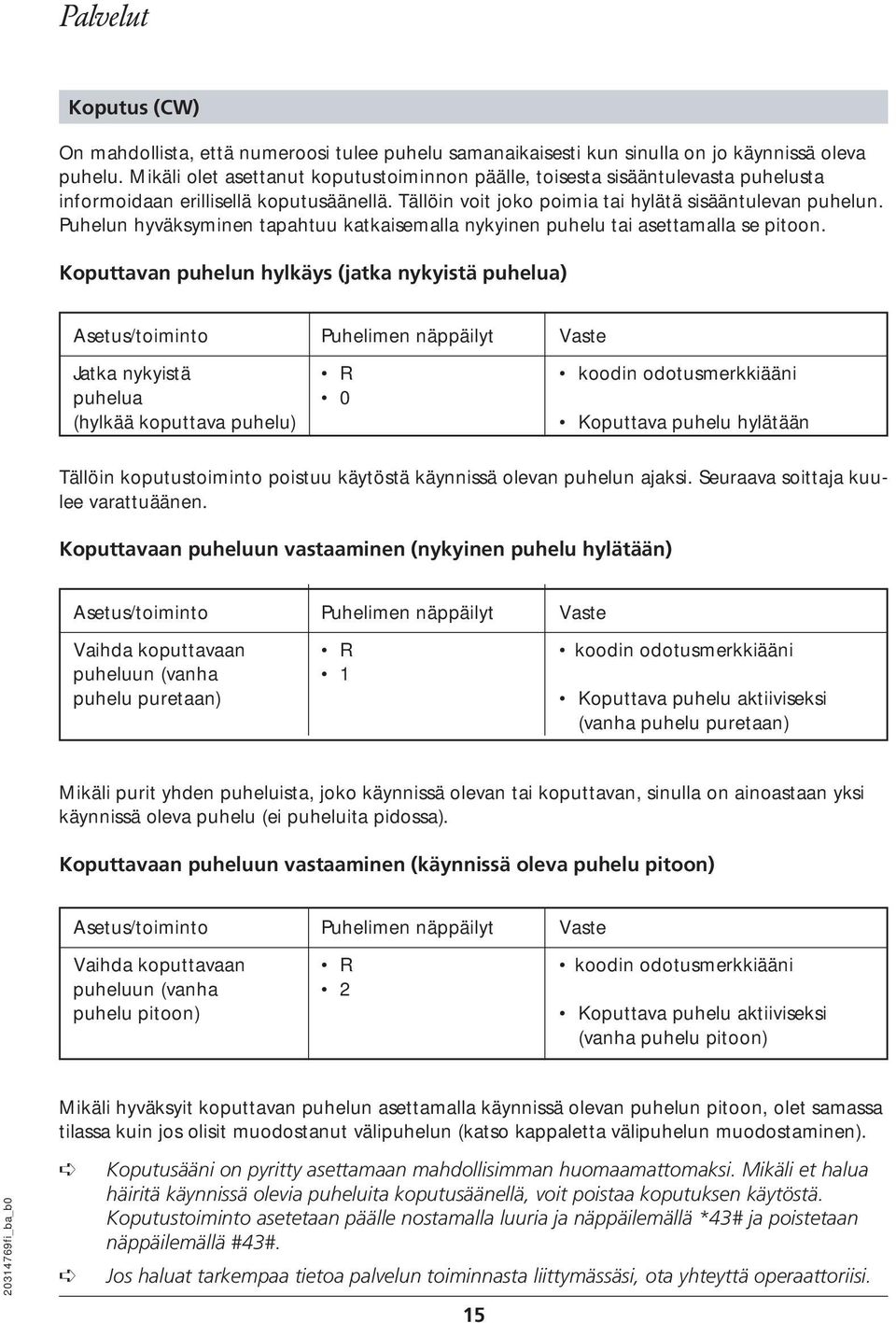 Puhelun hyväksyminen tapahtuu katkaisemalla nykyinen puhelu tai asettamalla se pitoon.