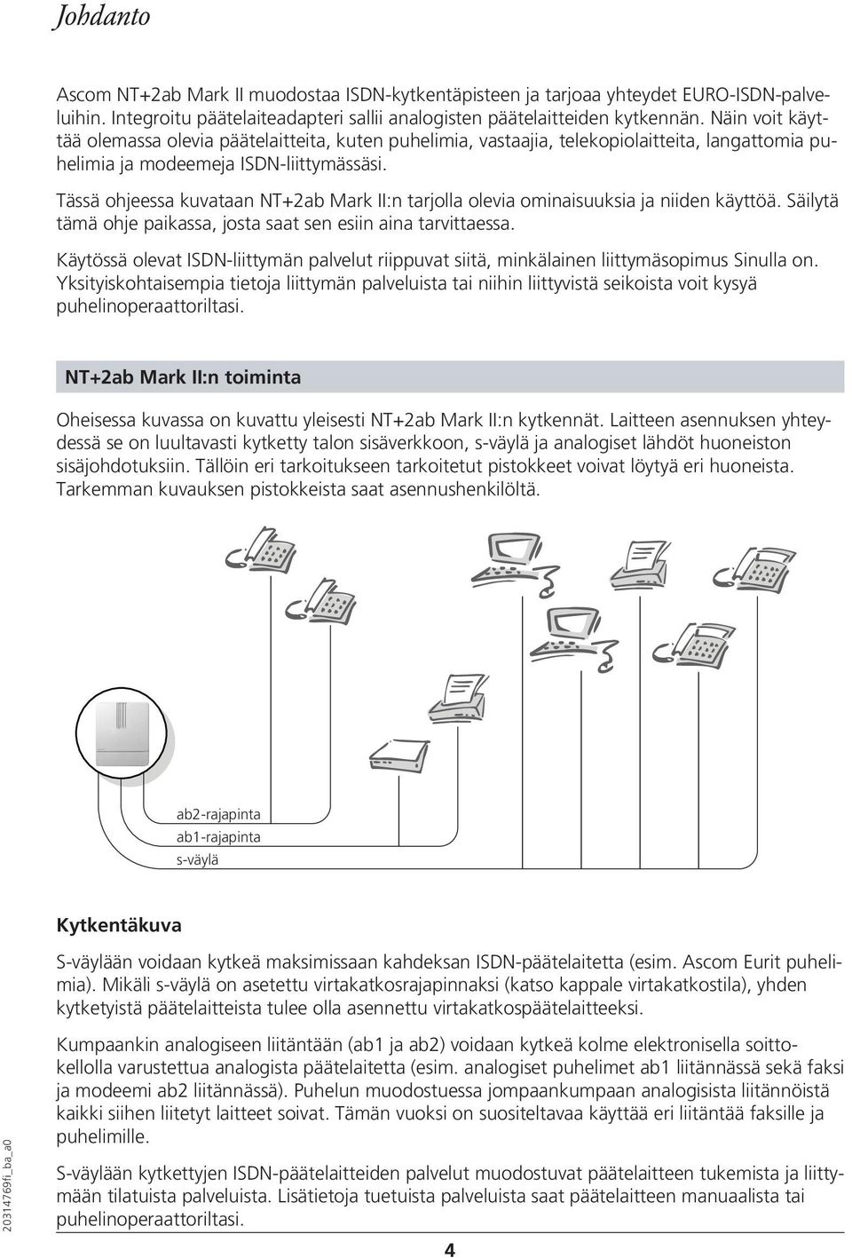 Tässä ohjeessa kuvataan NT+2ab Mark II:n tarjolla olevia ominaisuuksia ja niiden käyttöä. Säilytä tämä ohje paikassa, josta saat sen esiin aina tarvittaessa.