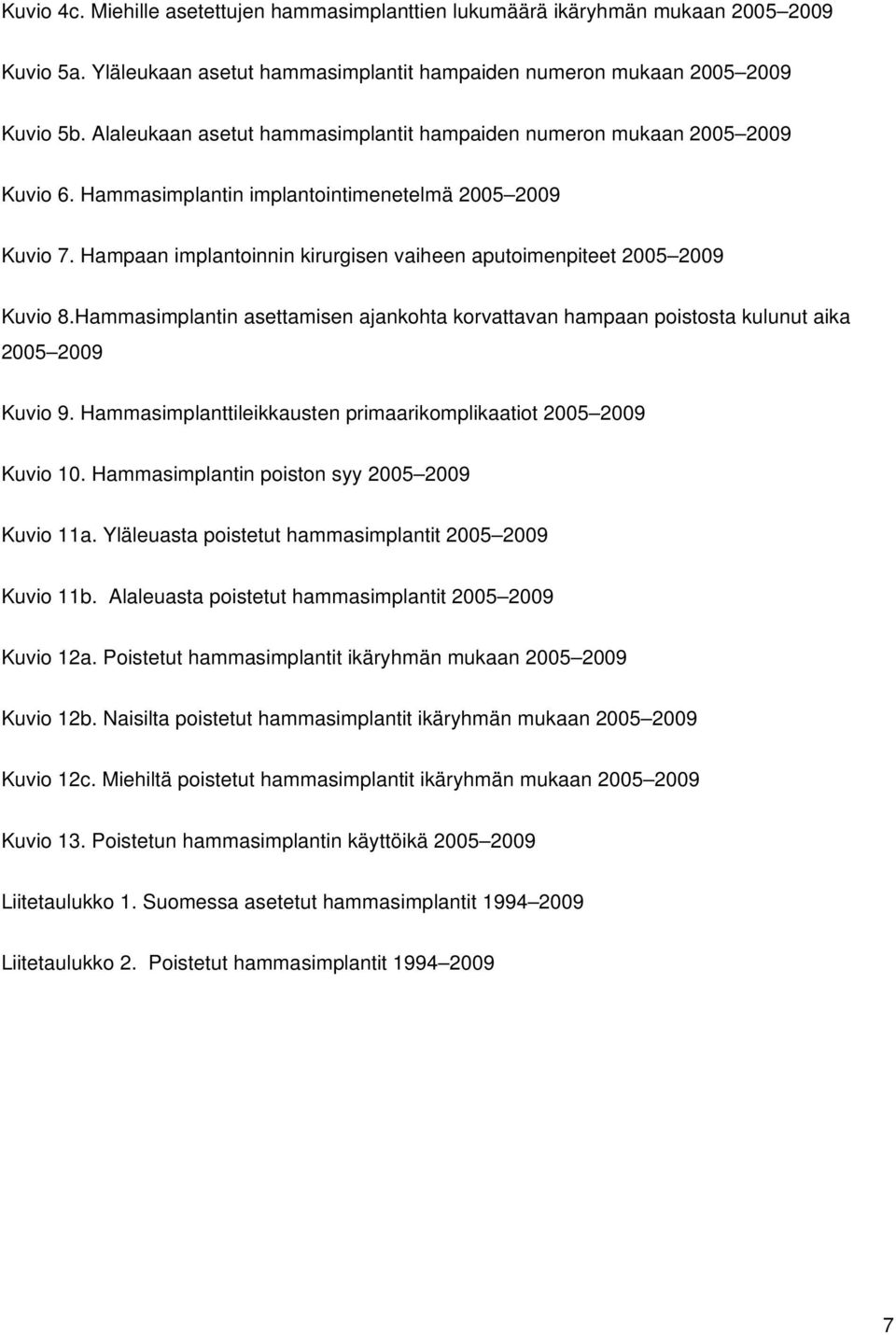 Hammasimplantin asettamisen ajankohta korvattavan hampaan poistosta kulunut aika 25 29 Kuvio 9. Hammasimplanttileikkausten primaarikomplikaatiot 25 29 Kuvio 1.