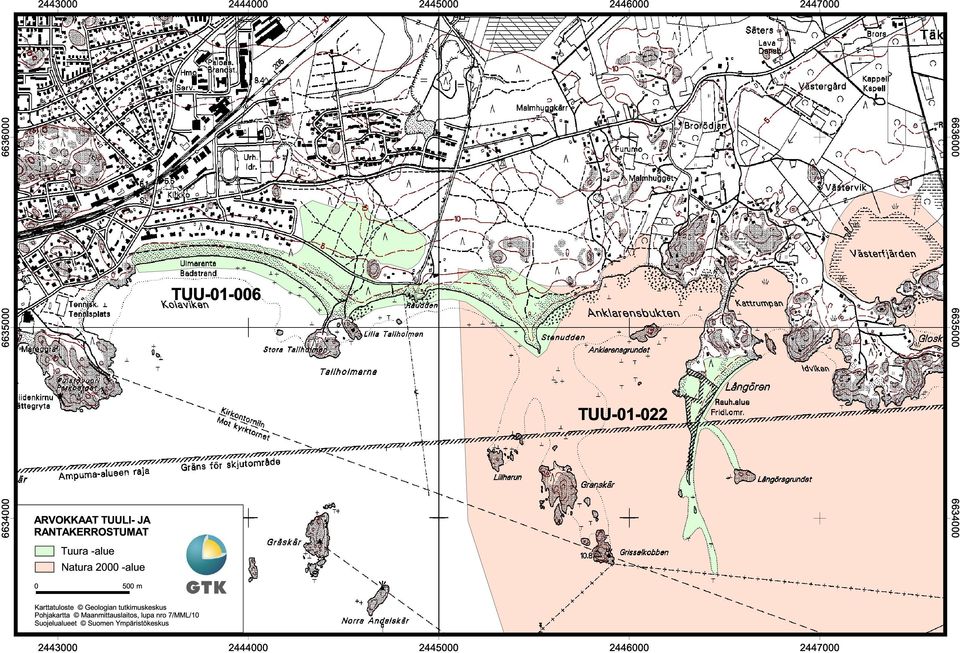 500 m 6634000 Karttatuloste Geologian tutkimuskeskus Pohjakartta Maanmittauslaitos,