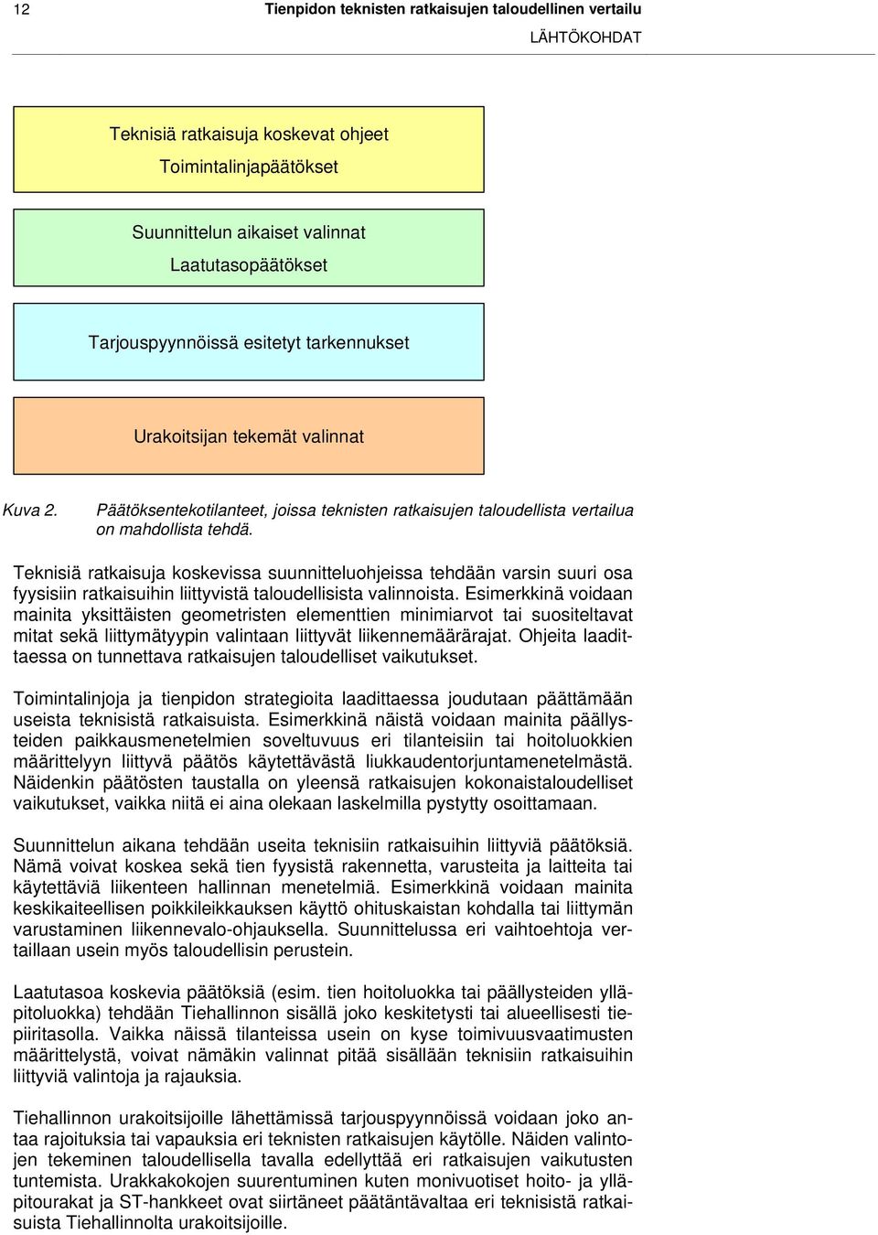 Teknisiä ratkaisuja koskevissa suunnitteluohjeissa tehdään varsin suuri osa fyysisiin ratkaisuihin liittyvistä taloudellisista valinnoista.