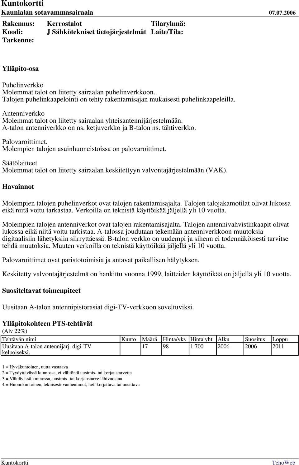 ketjuverkko ja B-talon ns. tähtiverkko. Palovaroittimet. Molempien talojen asuinhuoneistoissa on palovaroittimet.