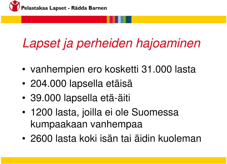 000 lapsella etä-äiti 1200 lasta, joilla ei ole