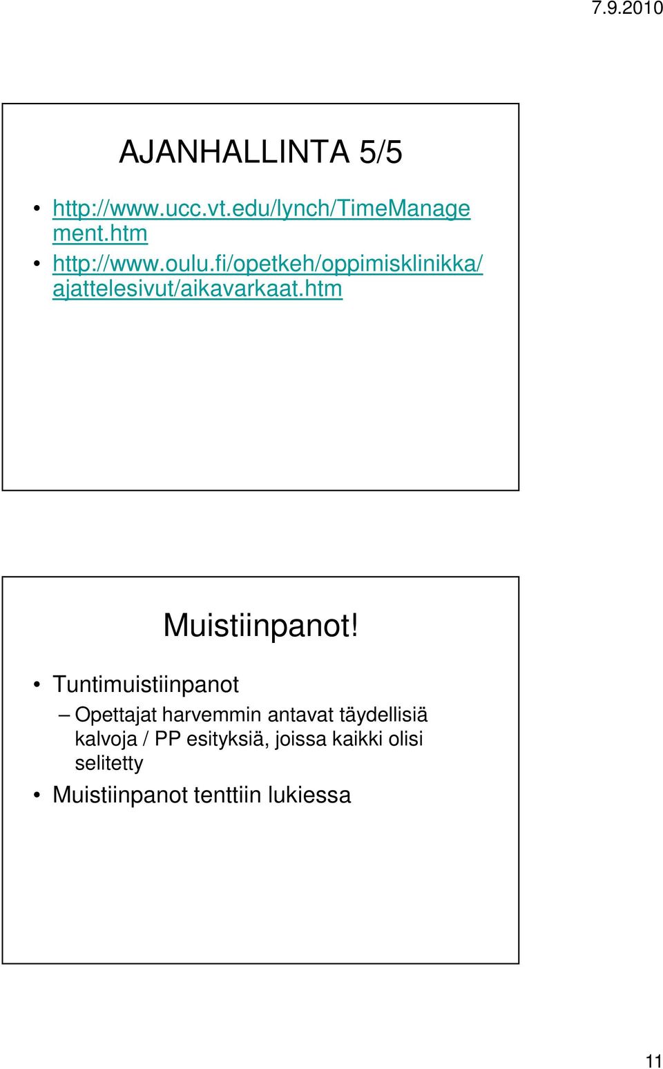 htm Muistiinpanot!