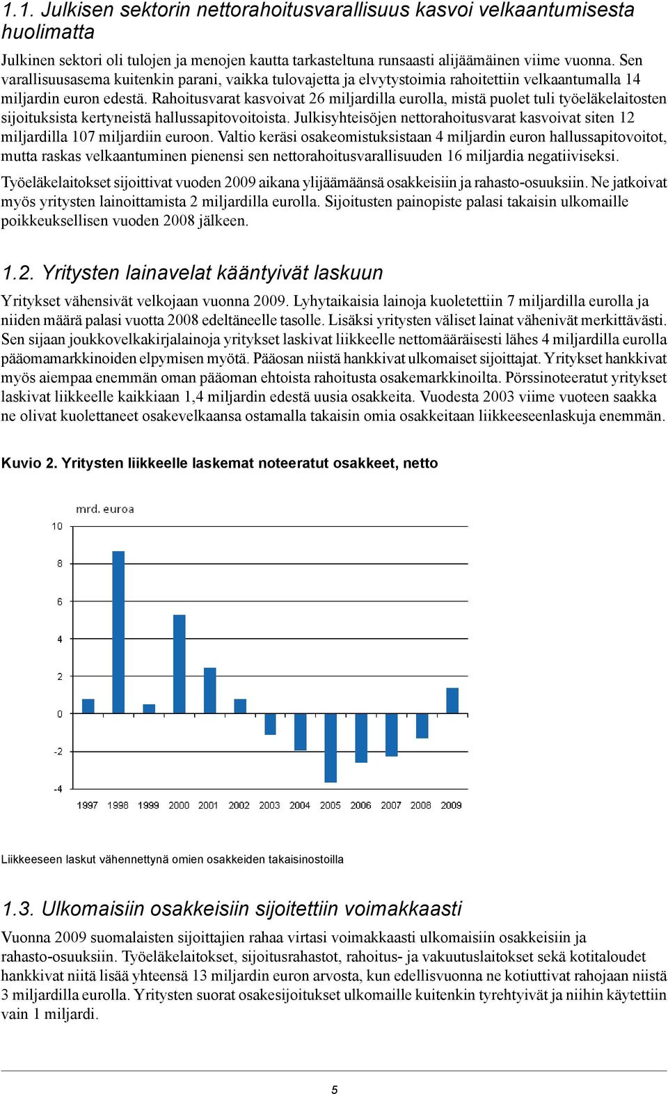 Rahoitusvarat kasvoivat 26 miljardilla eurolla, mistä puolet tuli työeläkelaitosten sijoituksista kertyneistä hallussapitovoitoista.