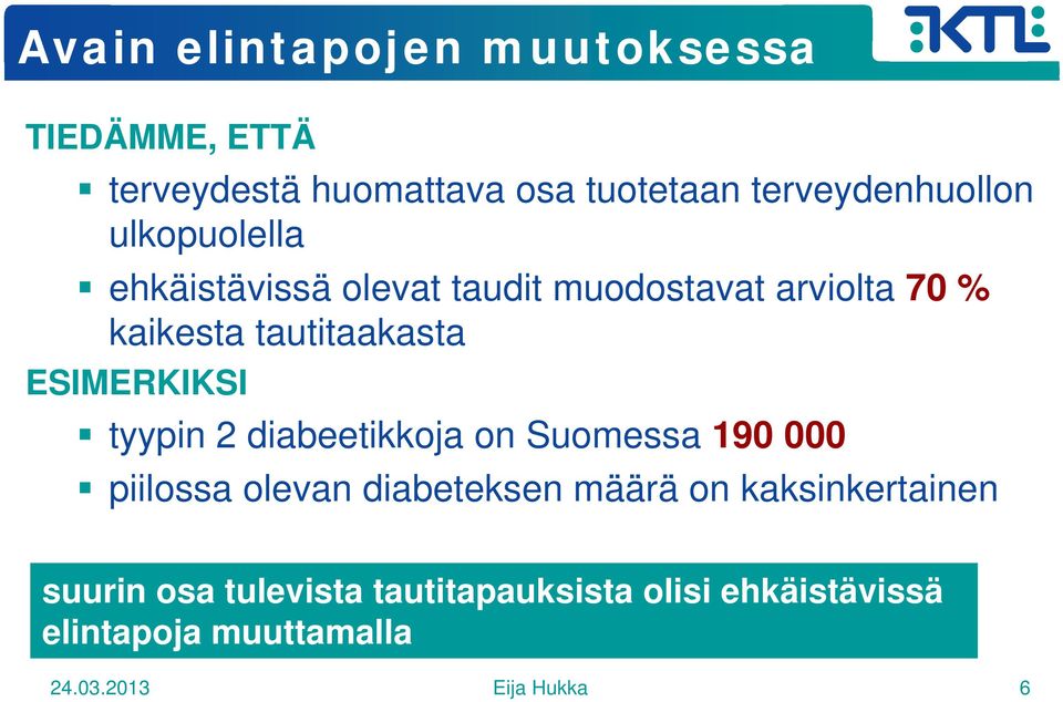 ESIMERKIKSI tyypin 2 diabeetikkoja on Suomessa 190 000 piilossa olevan diabeteksen määrä on