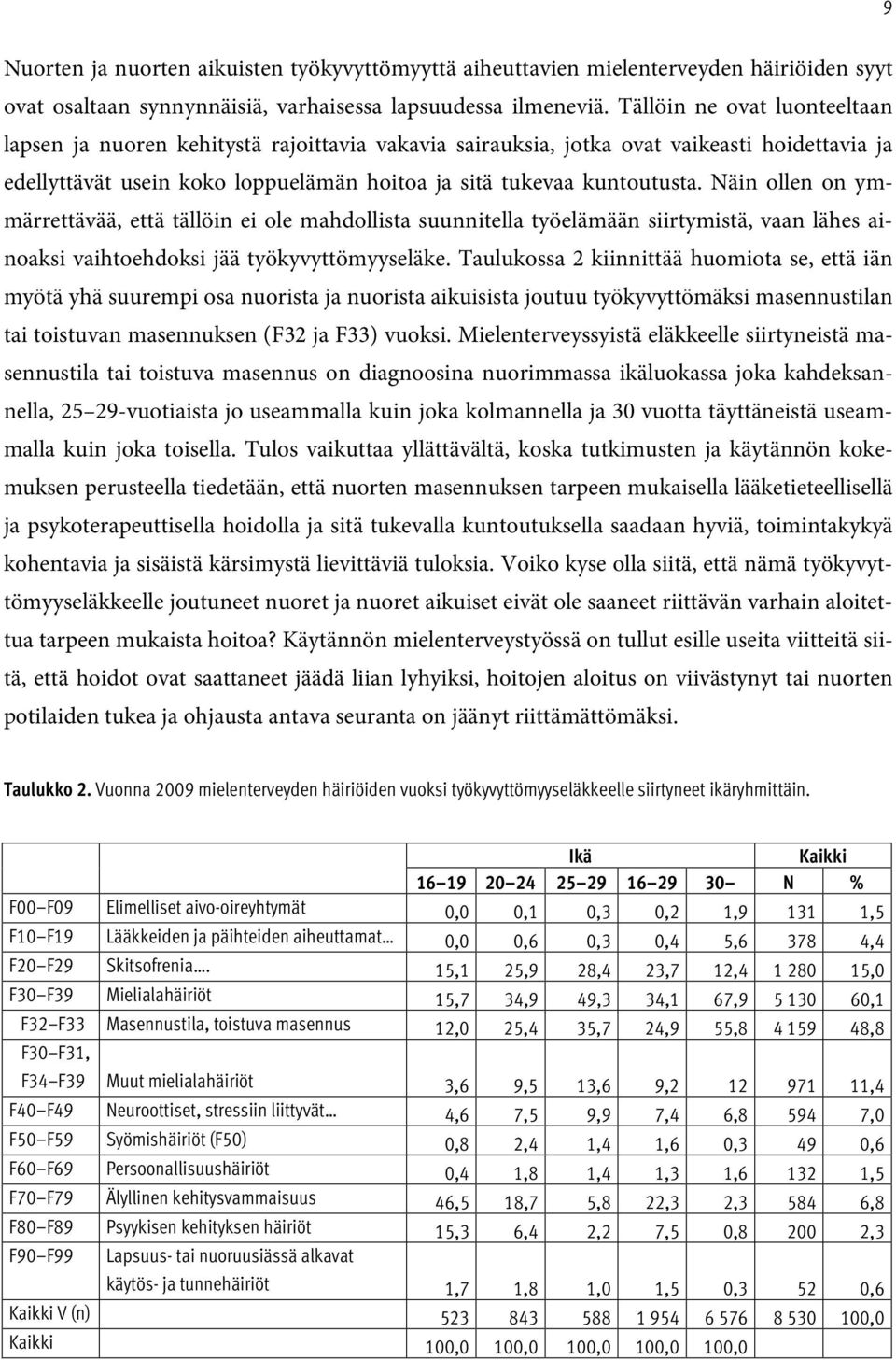 Näin ollen on ymmärrettävää, että tällöin ei ole mahdollista suunnitella työelämään siirtymistä, vaan lähes ainoaksi vaihtoehdoksi jää työkyvyttömyyseläke.