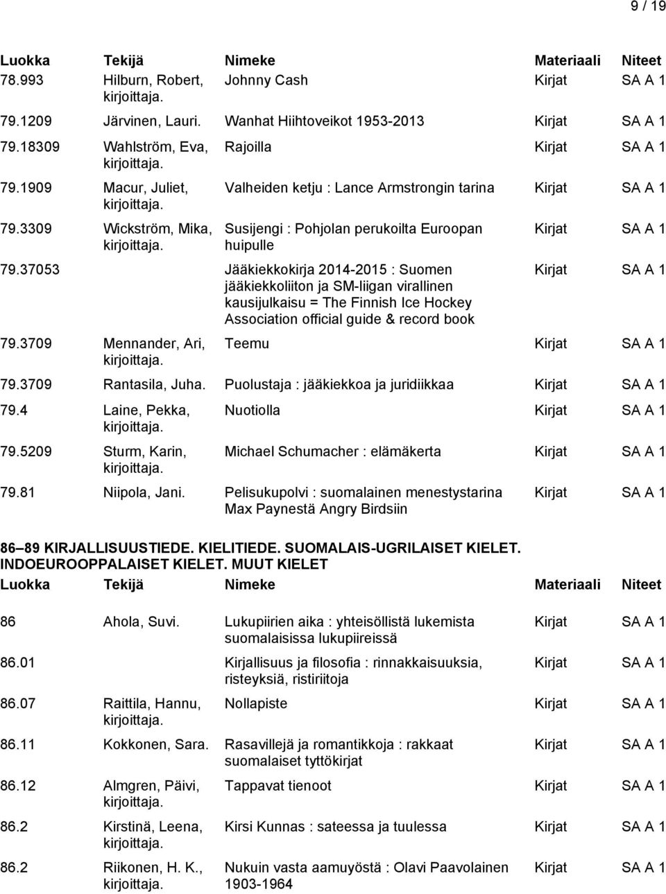 37053 Jääkiekkokirja 2014-2015 : Suomen jääkiekkoliiton ja SM-liigan virallinen kausijulkaisu = The Finnish Ice Hockey Association official guide & record book 79.3709 Mennander, Ari, Teemu 79.