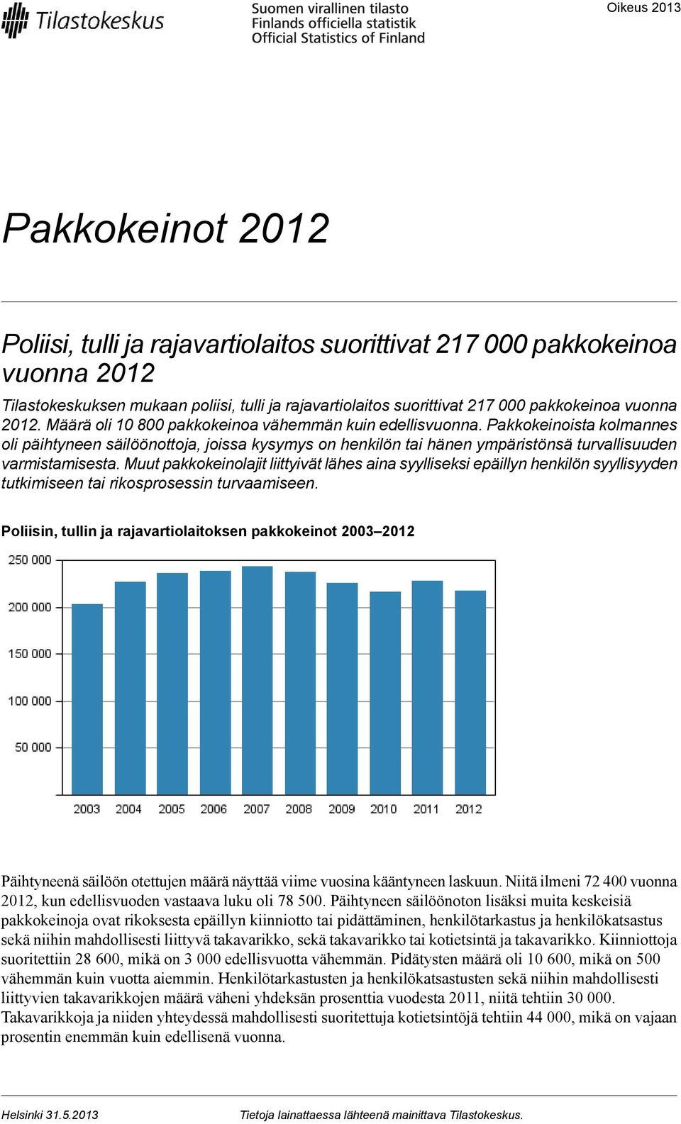 Muut pakkokeinolajit liittyivät lähes aina syylliseksi epäillyn henkilön syyllisyyden tutkimiseen tai rikosprosessin turvaamiseen.