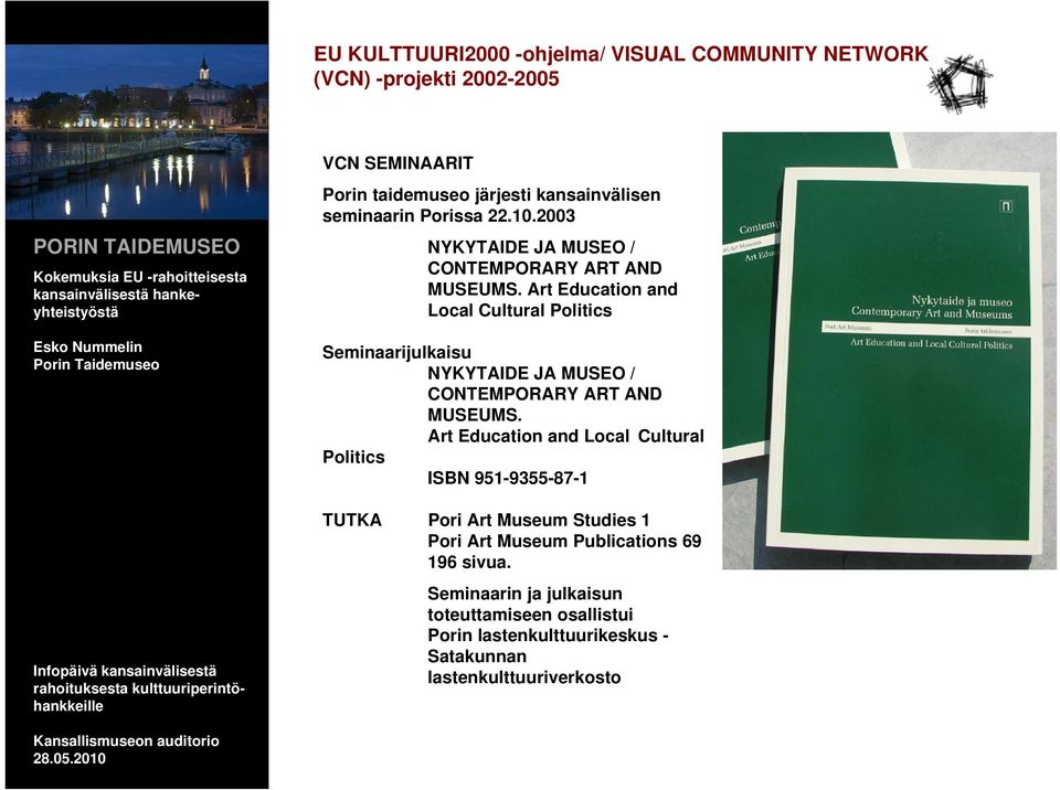 Art Education and Local Cultural Politics Seminaarijulkaisu NYKYTAIDE JA MUSEO / CONTEMPORARY ART AND MUSEUMS.