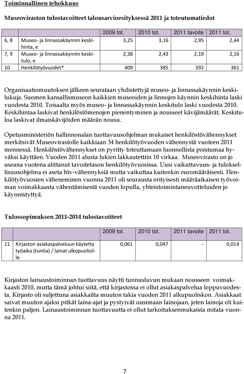 seurataan yhdistettyjä museo- ja linnassakäynnin keskilukuja. Suomen kansallismuseon kaikkien museoiden ja linnojen käynnin keskihinta laski vuodesta 2010.