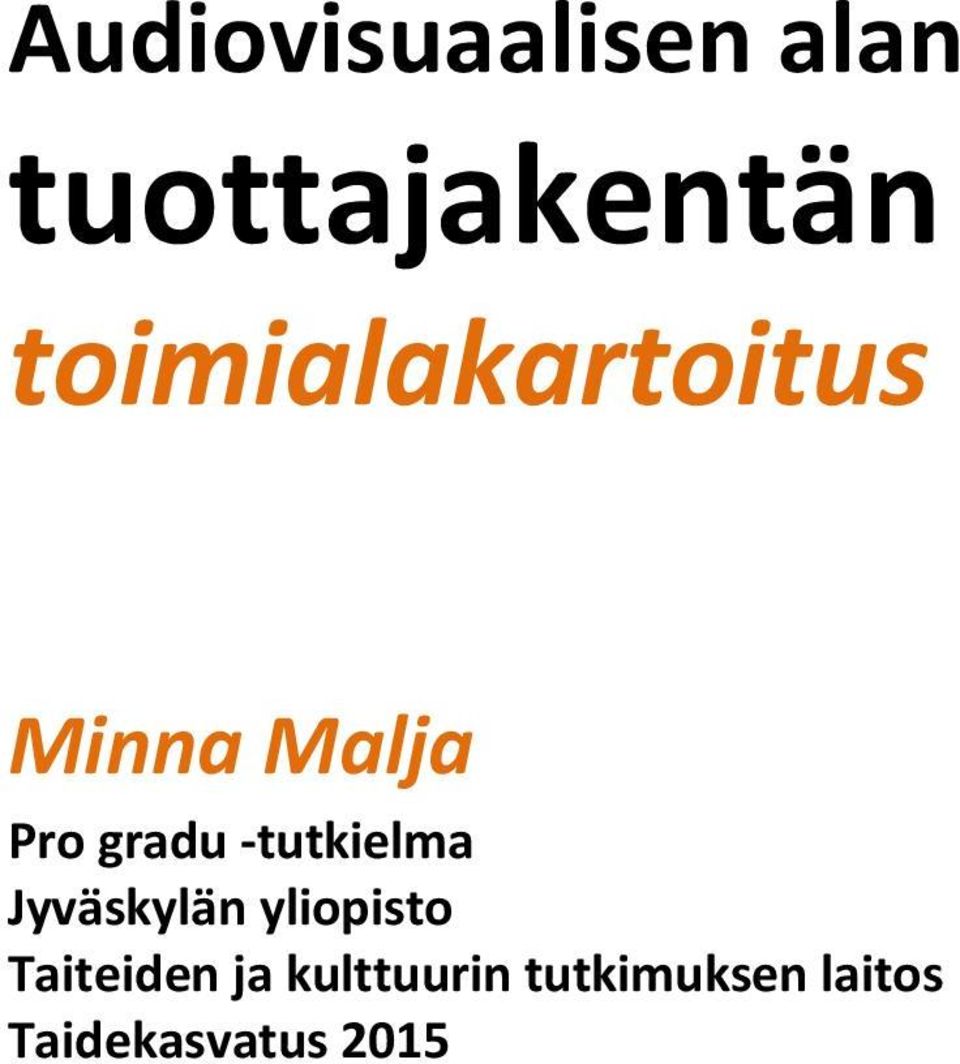 tutkielma Jyväskylän yliopisto Taiteiden