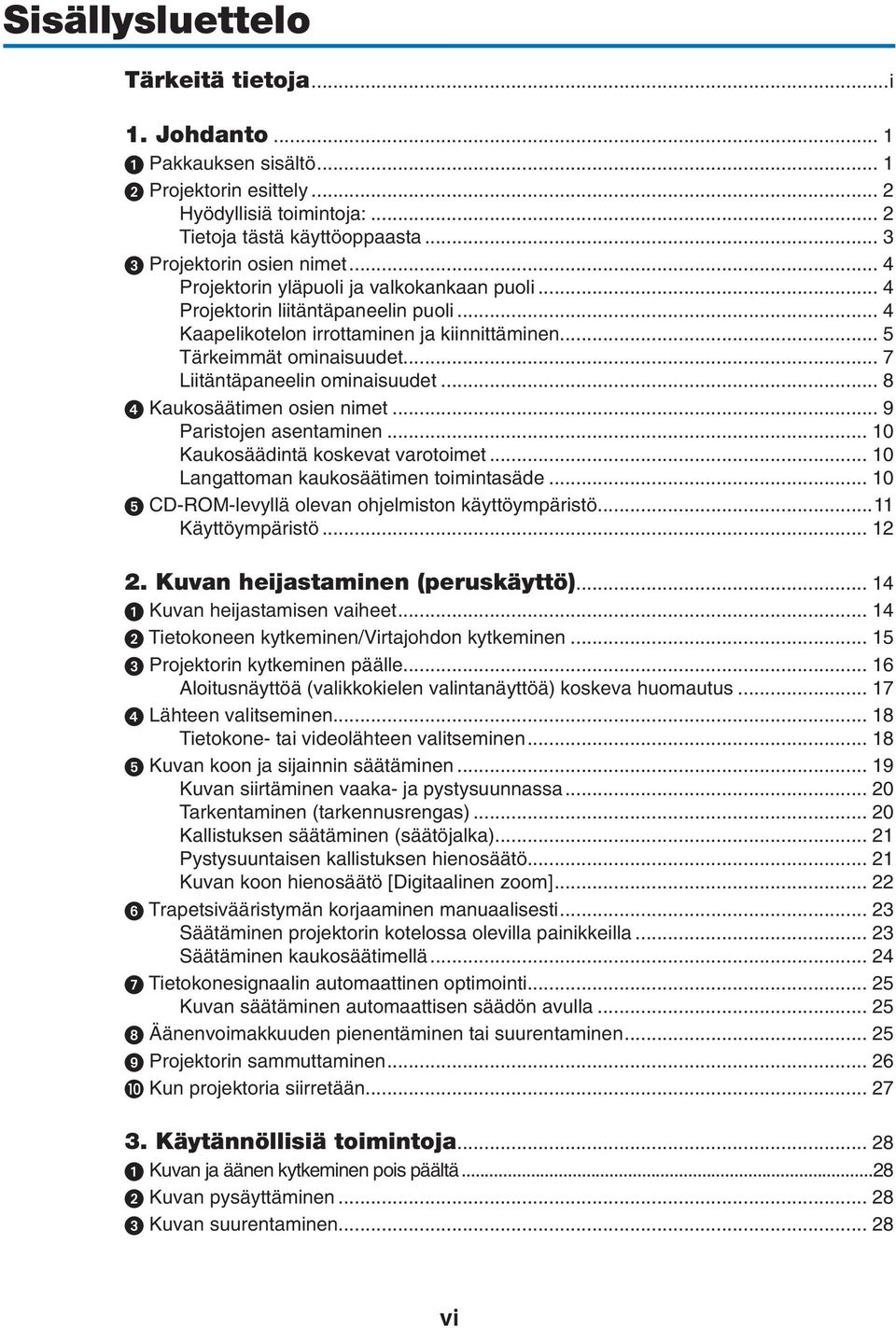 .. 7 Liitäntäpaneelin ominaisuudet... 8 Kaukosäätimen osien nimet... 9 Paristojen asentaminen... 10 Kaukosäädintä koskevat varotoimet... 10 Langattoman kaukosäätimen toimintasäde.