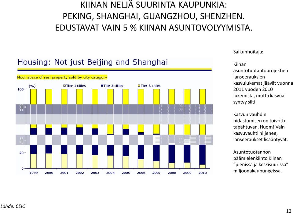 mutta kasvua syntyy silti. Kasvun vauhdin hidastumisen on toivottu tapahtuvan. Huom!