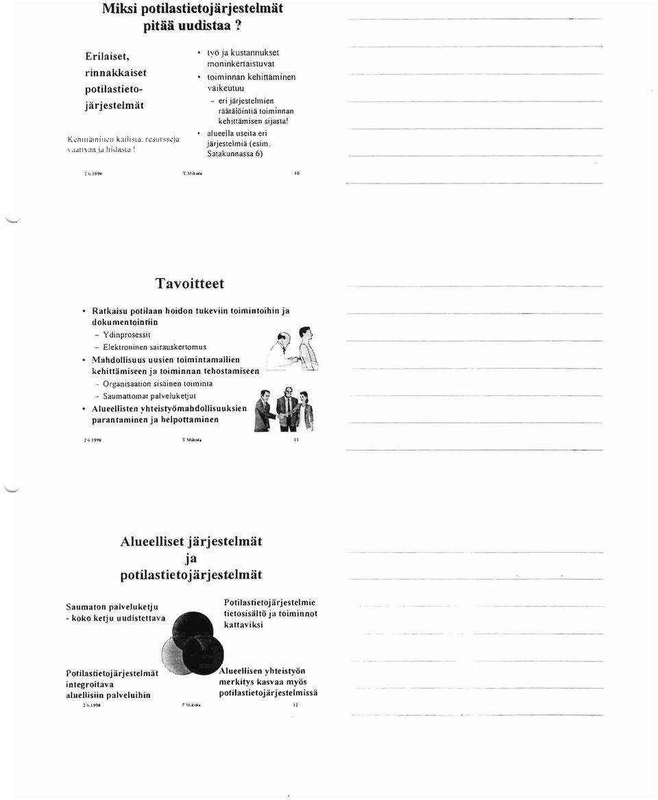 .\tikoh Tavoitteet -------- Ratkaisu potilaan hoidon tukeviin toimintoihin ja dokumentointiin - Ydinprosessit "') - Elektroninen sairauskertomus /'y Mahdollisuus uusien toimintamallien kehittämiseen