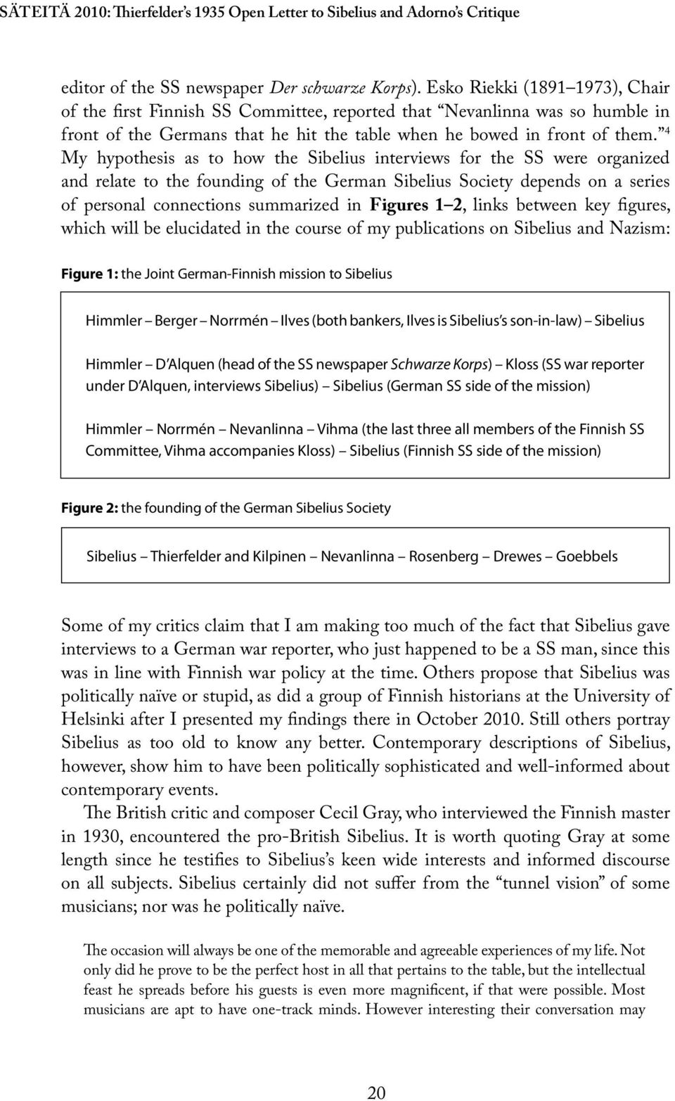 4 My hypothesis as to how the Sibelius interviews for the SS were organized and relate to the founding of the German Sibelius Society depends on a series of personal connections summarized in Figures