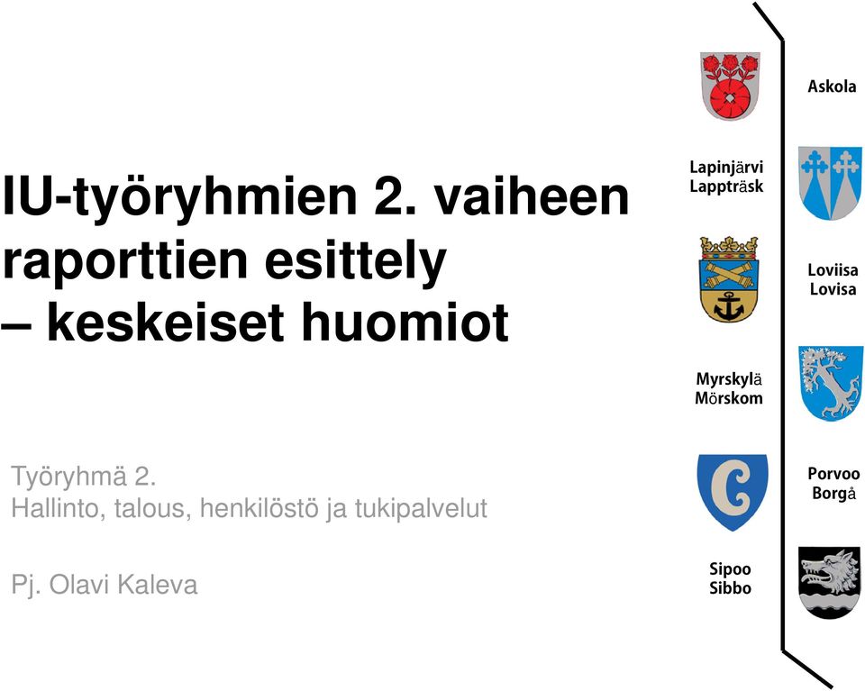 keskeiset huomiot ä ö Työryhmä 2.