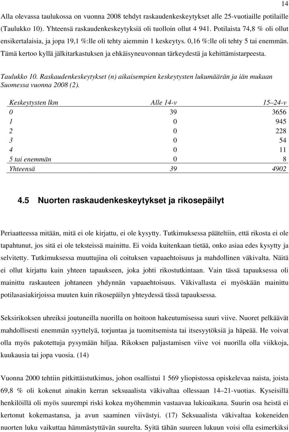 Tämä kertoo kyllä jälkitarkastuksen ja ehkäisyneuvonnan tärkeydestä ja kehittämistarpeesta. Taulukko 10.