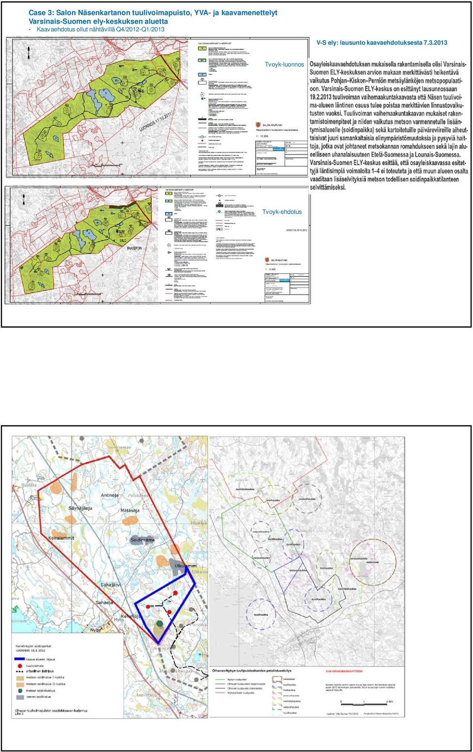 Kaavaehdotus ollut nähtävillä Q4/2012-Q1/2013 V-S ely: