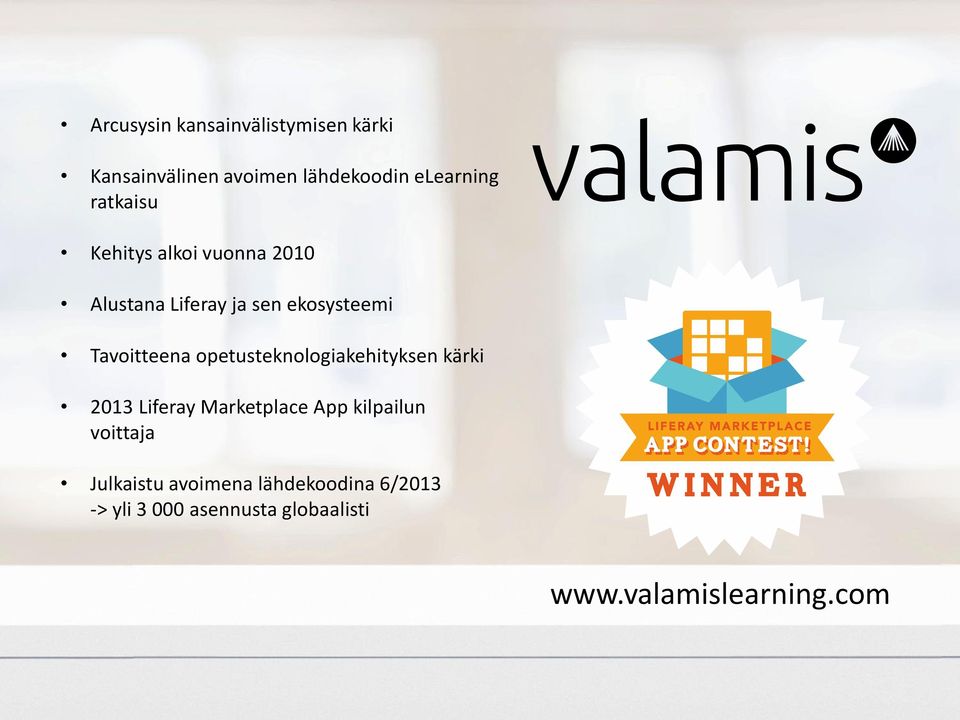 opetusteknologiakehityksen kärki 2013 Liferay Marketplace App kilpailun voittaja