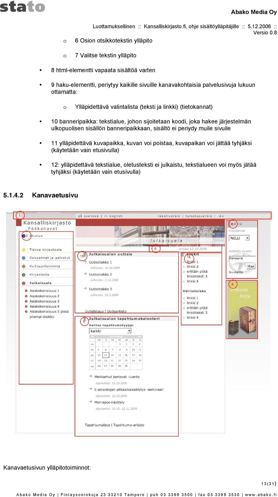 Ylläpidettävä valintalista (teksti ja linkki) (tietkannat) 10 banneripaikka: tekstialue, jhn sijitetaan kdi, jka hakee järjestelmän ulkpulisen sisällön banneripaikkaan, sisältö ei periydy muile