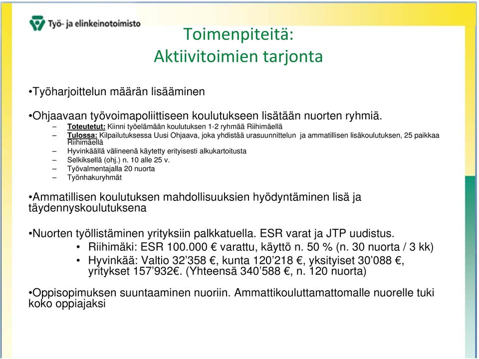 Hyvinkäällä välineenä käytetty erityisesti alkukartoitusta Selkiksellä (ohj.) n. 10 alle 25 v.