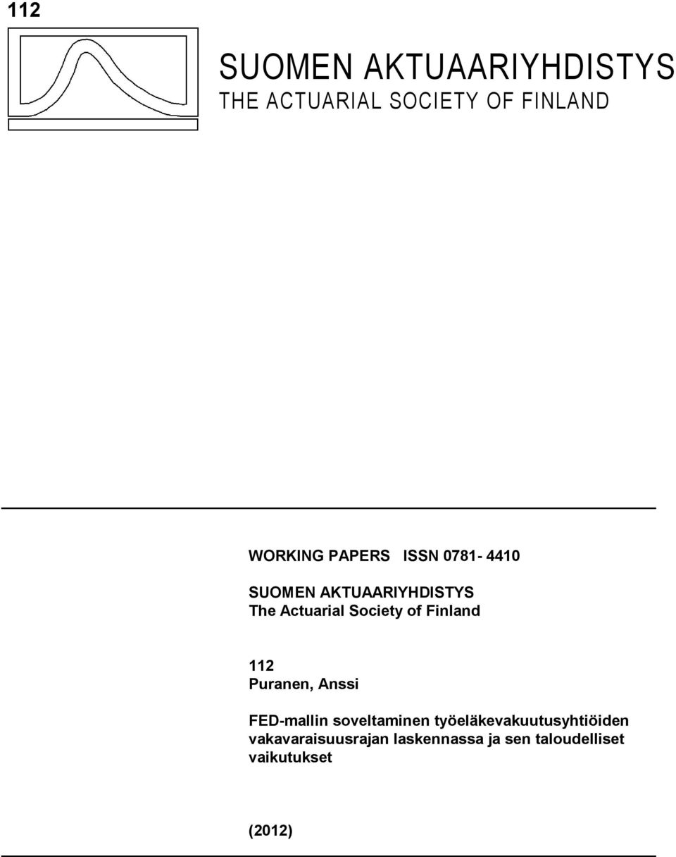 Finland 112 Puranen, Anssi FED-mallin soveltaminen