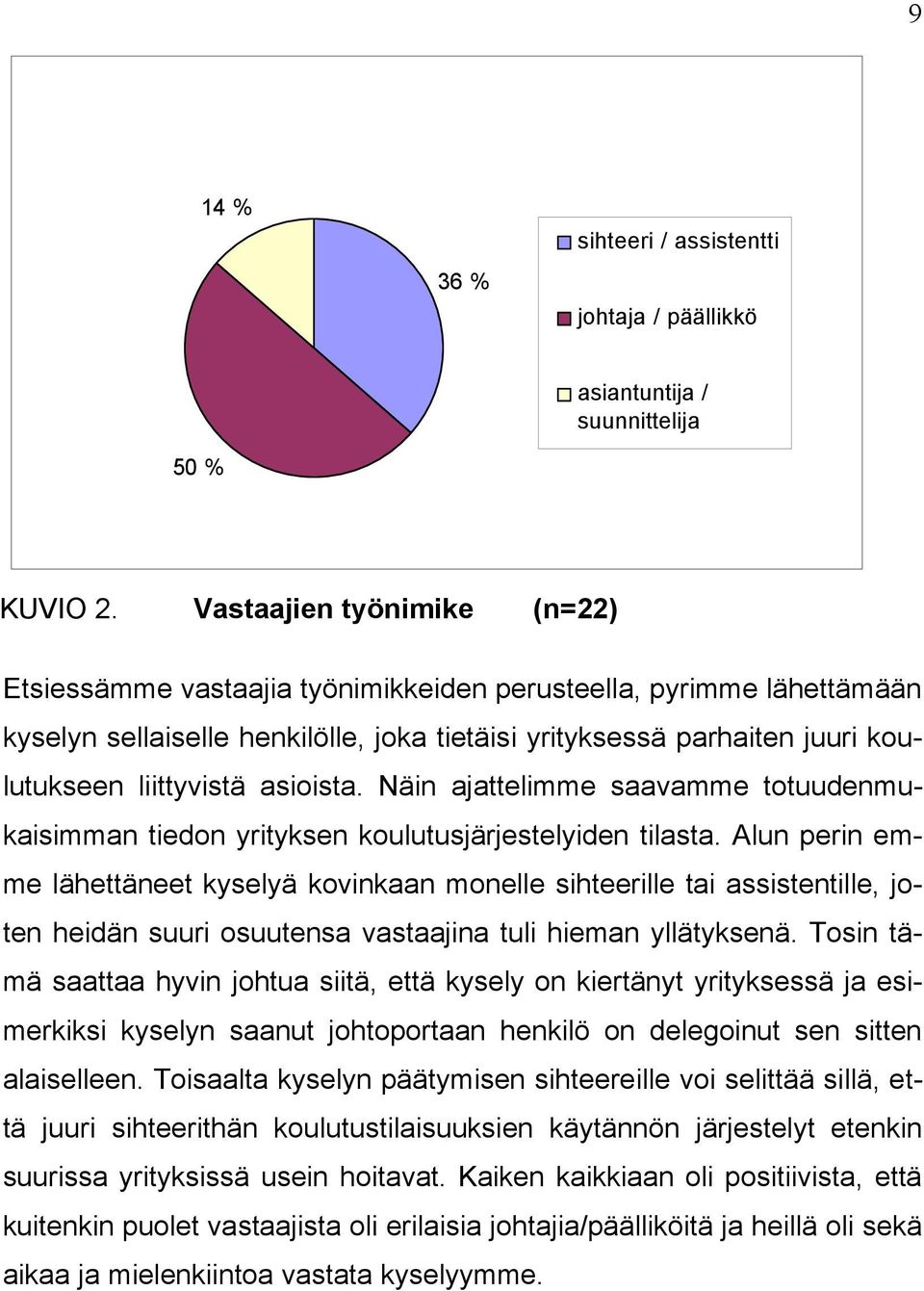 asioista. Näin ajattelimme saavamme totuudenmukaisimman tiedon yrityksen koulutusjärjestelyiden tilasta.