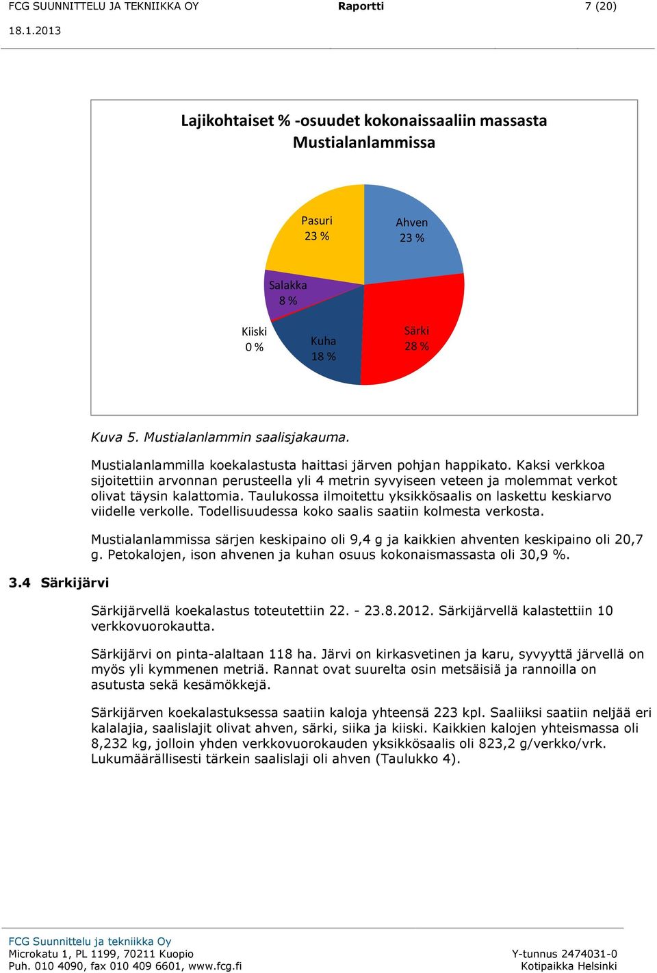 Kaksi verkkoa sijoitettiin arvonnan perusteella yli 4 metrin syvyiseen veteen ja molemmat verkot olivat täysin kalattomia. Taulukossa ilmoitettu yksikkösaalis on laskettu keskiarvo viidelle verkolle.
