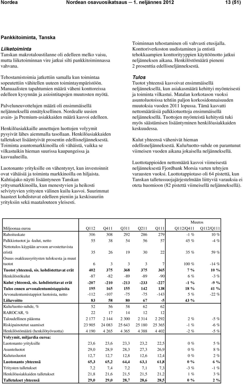 Tehostamistoimia jatkettiin samalla kun toimintaa sopeutettiin vähitellen uuteen toimintaympäristöön.