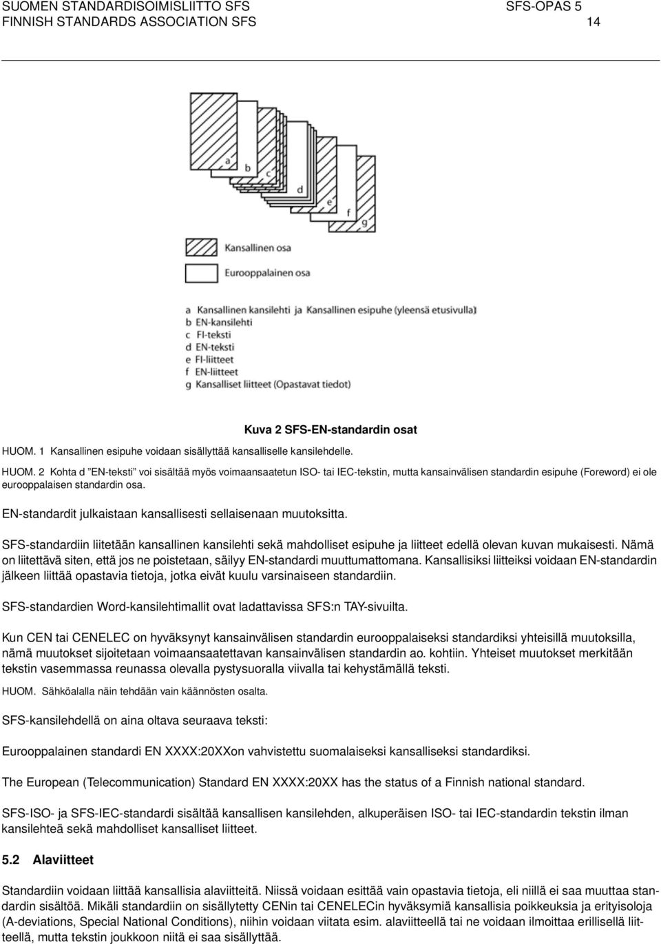 2 Kohta d EN-teksti voi sisältää myös voimaansaatetun ISO- tai IEC-tekstin, mutta kansainvälisen standardin esipuhe (Foreword) ei ole eurooppalaisen standardin osa.