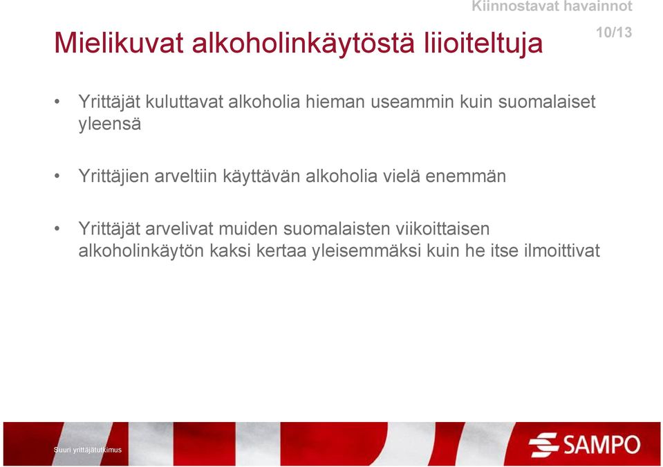 Yrittäjien arveltiin käyttävän alkoholia vielä enemmän Yrittäjät arvelivat