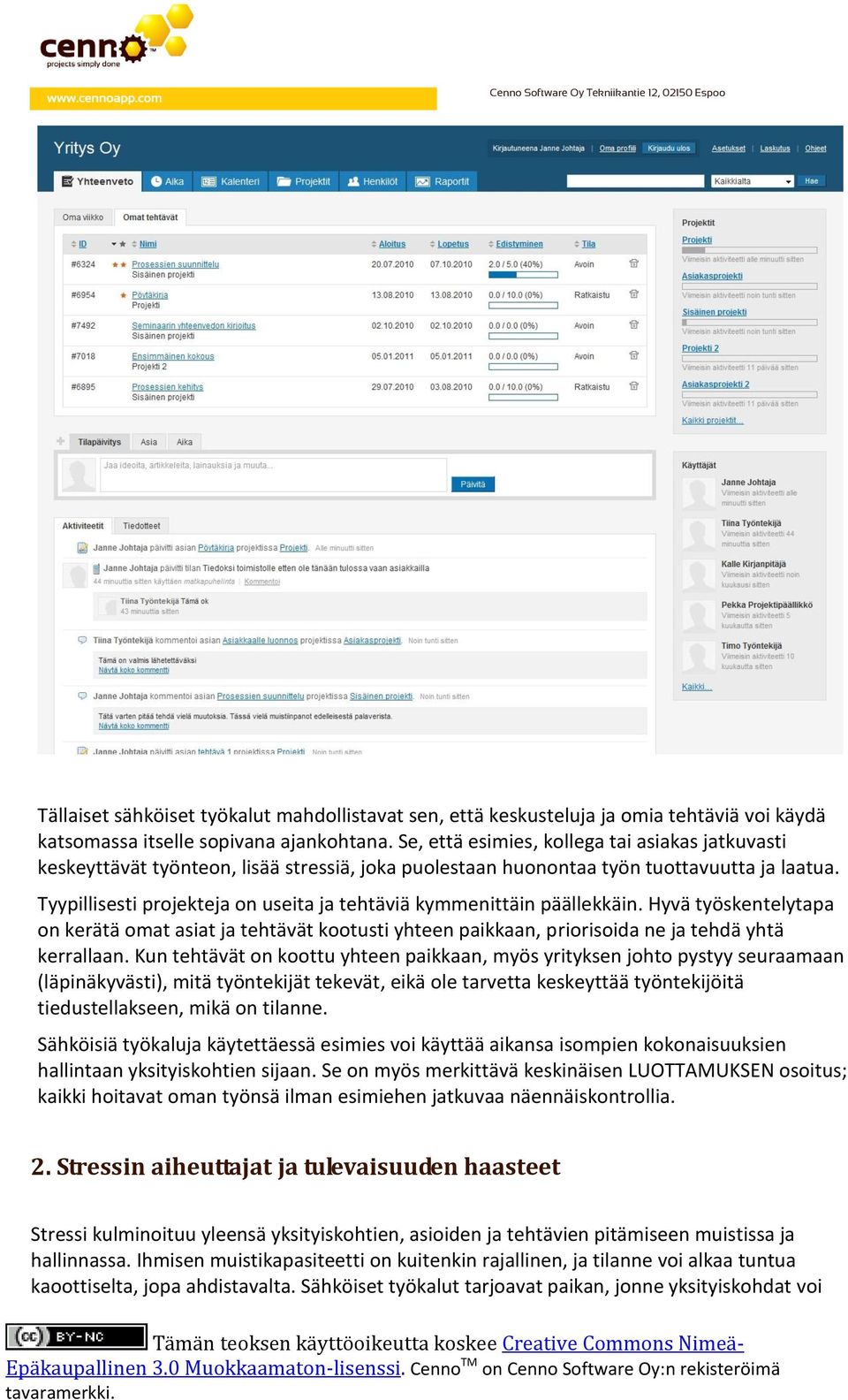 Tyypillisesti projekteja on useita ja tehtäviä kymmenittäin päällekkäin. Hyvä työskentelytapa on kerätä omat asiat ja tehtävät kootusti yhteen paikkaan, priorisoida ne ja tehdä yhtä kerrallaan.