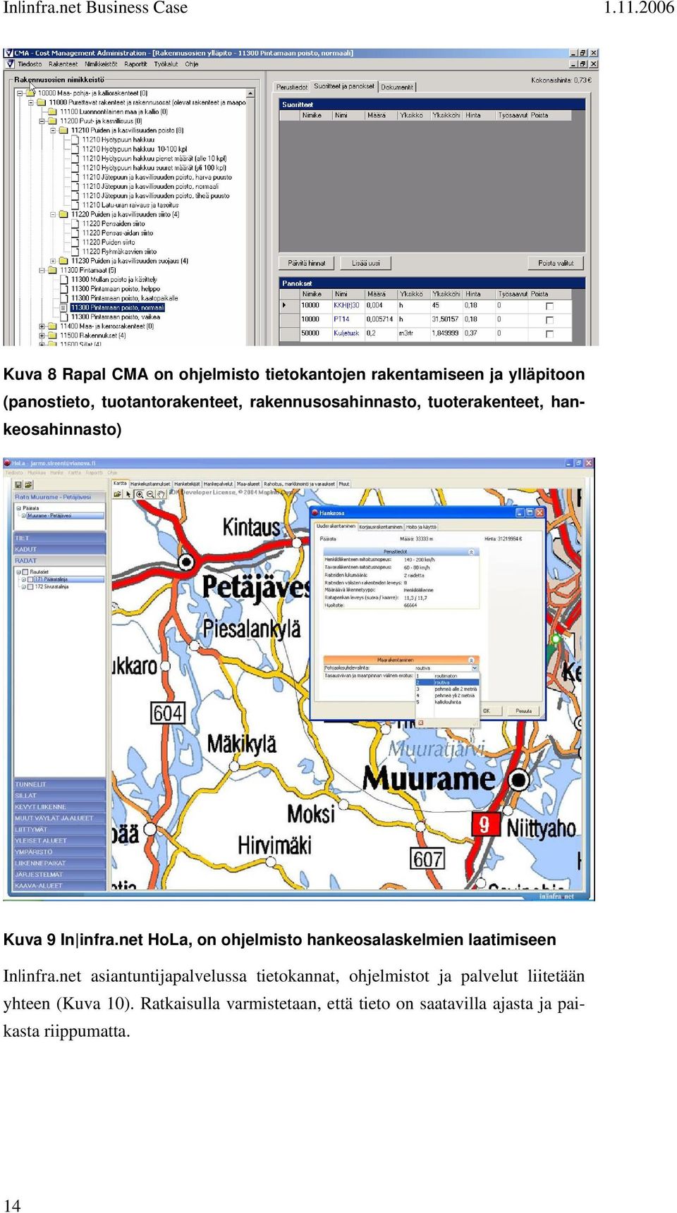 net HoLa, on ohjelmisto hankeosalaskelmien laatimiseen In infra.